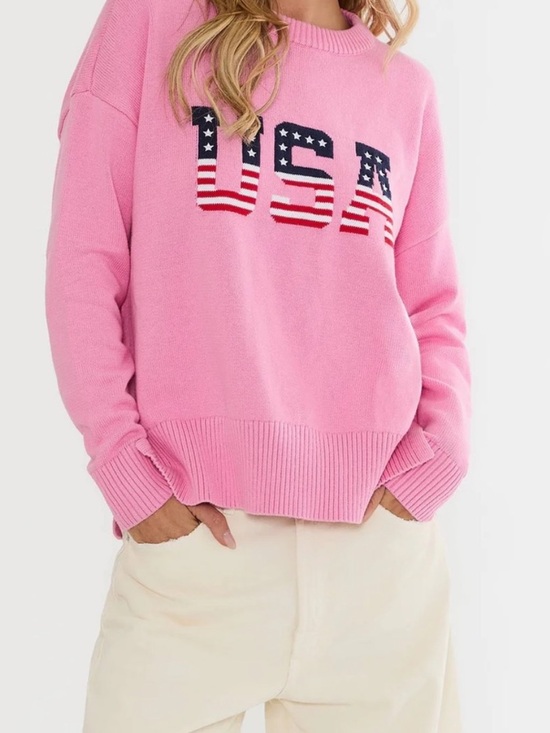 Beach Riot Sweaters - Beach Riot Callie Sweater in  Prism Pink Americana Size Small